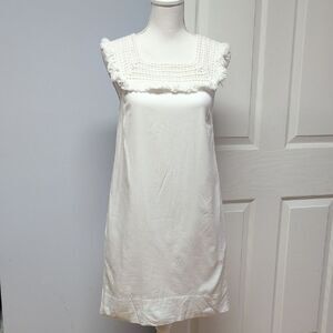 Madewell Fringed Collar White Dress Size 0